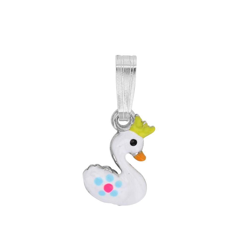 Pendentif Cygne en argent rhodié (31610455)