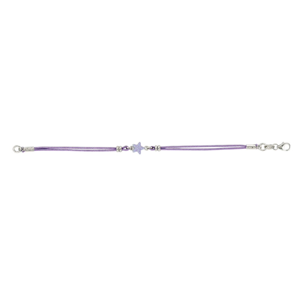 Bracelet cordon coton violet 