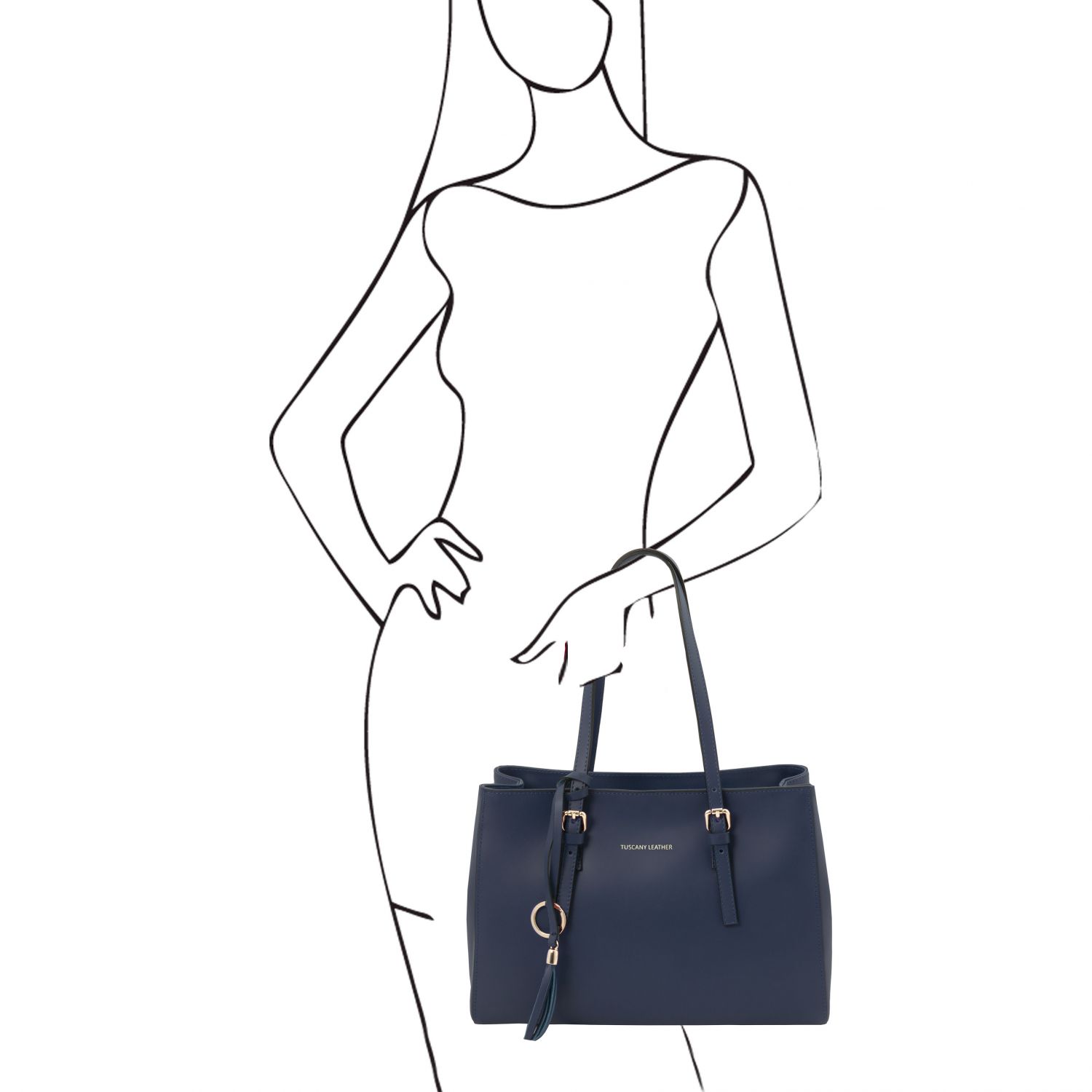 TL Bag - Sac bandoulière en cuir - Bleu foncé (TL142037)