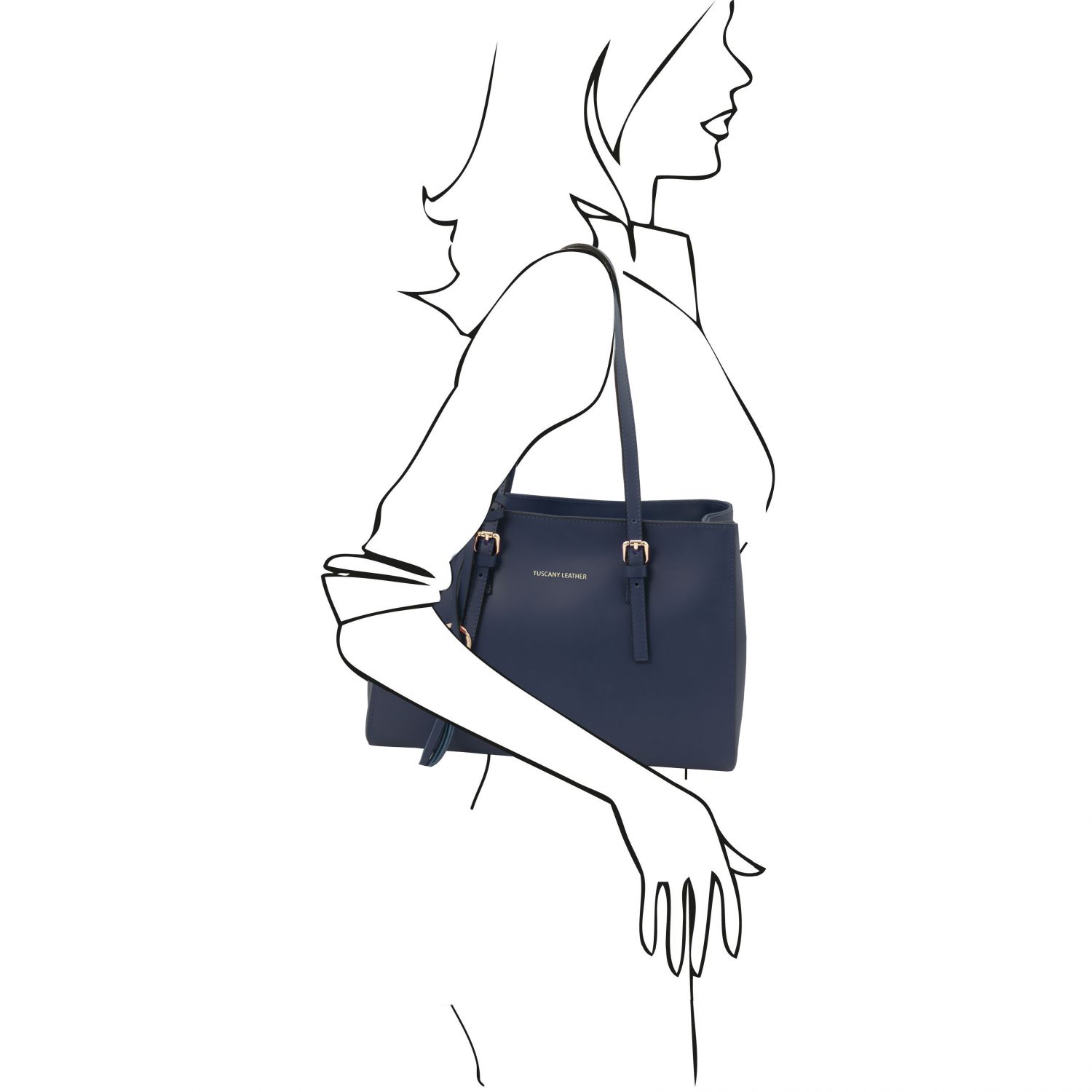 TL Bag - Sac bandoulière en cuir - Bleu foncé (TL142037)