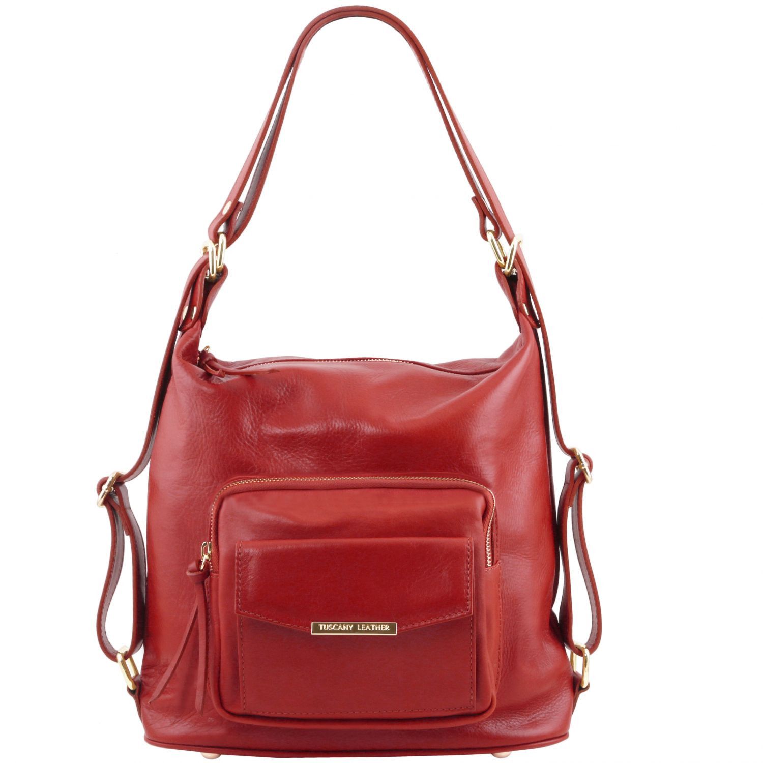 TL Bag - Sac en cuir convertible en sac à dos - Rouge (TL141535)